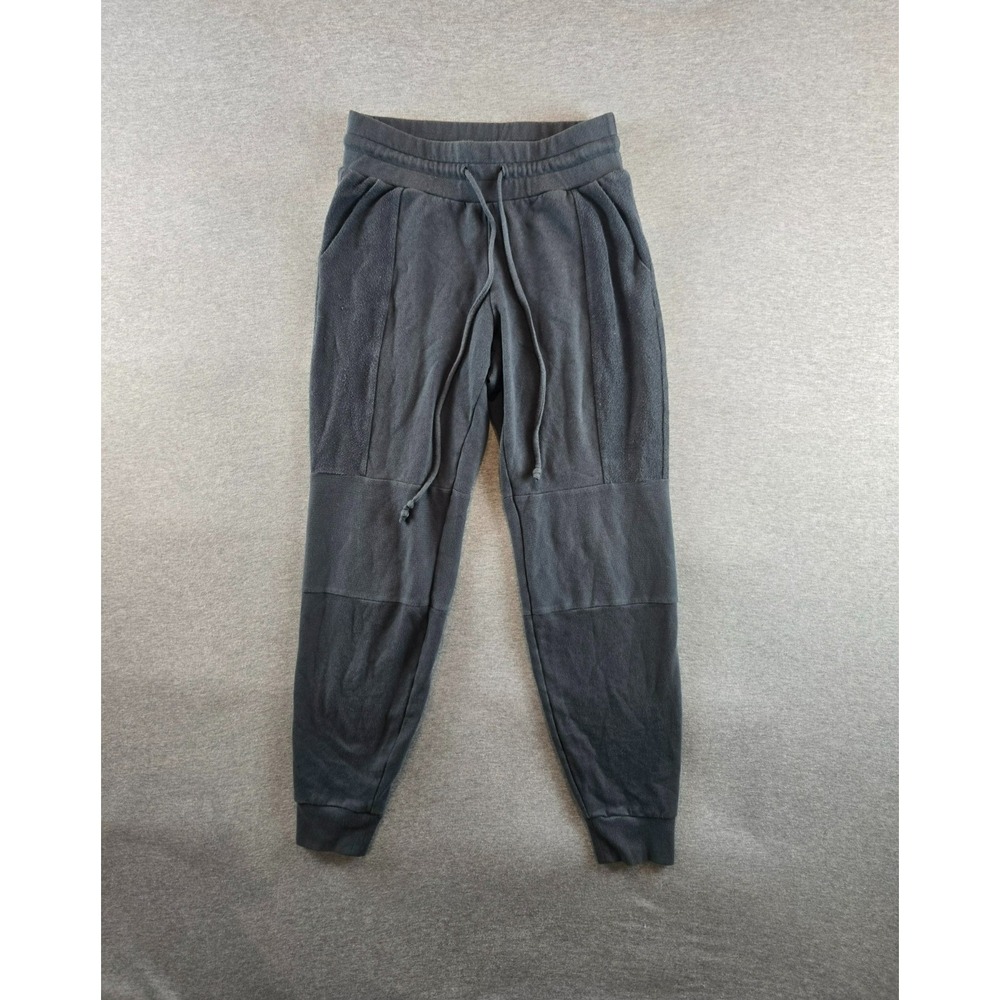 Alo Sweatpants Womens Gray Terry Cloth Cotton Drawstring Joggers Moto Gym Yoga‎